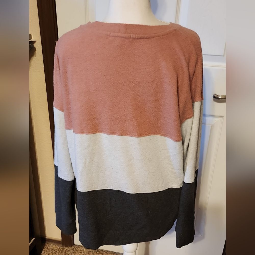 Pink, White & Gray Sweater - Picture 2 of 4